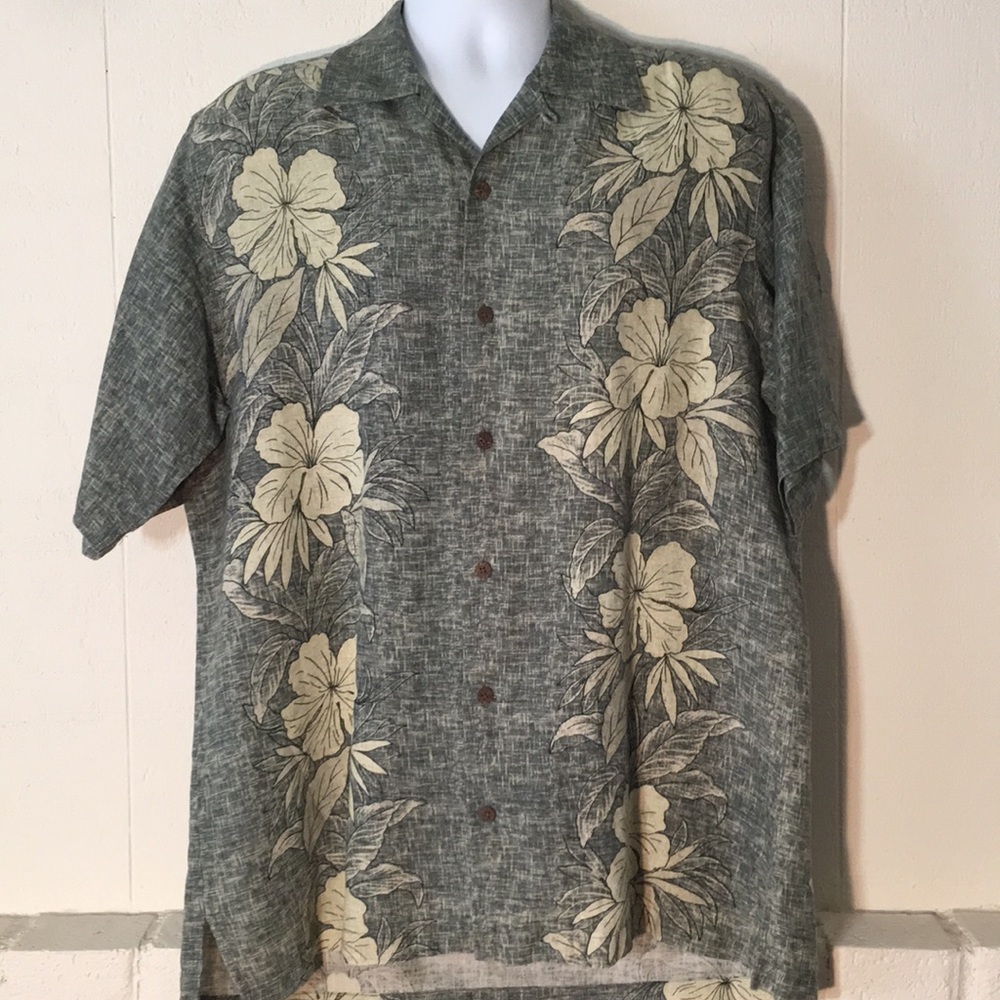 TOMMY BAHAMA BAHAMA BUTTON DOWN SHIRT GREEN LARGE
